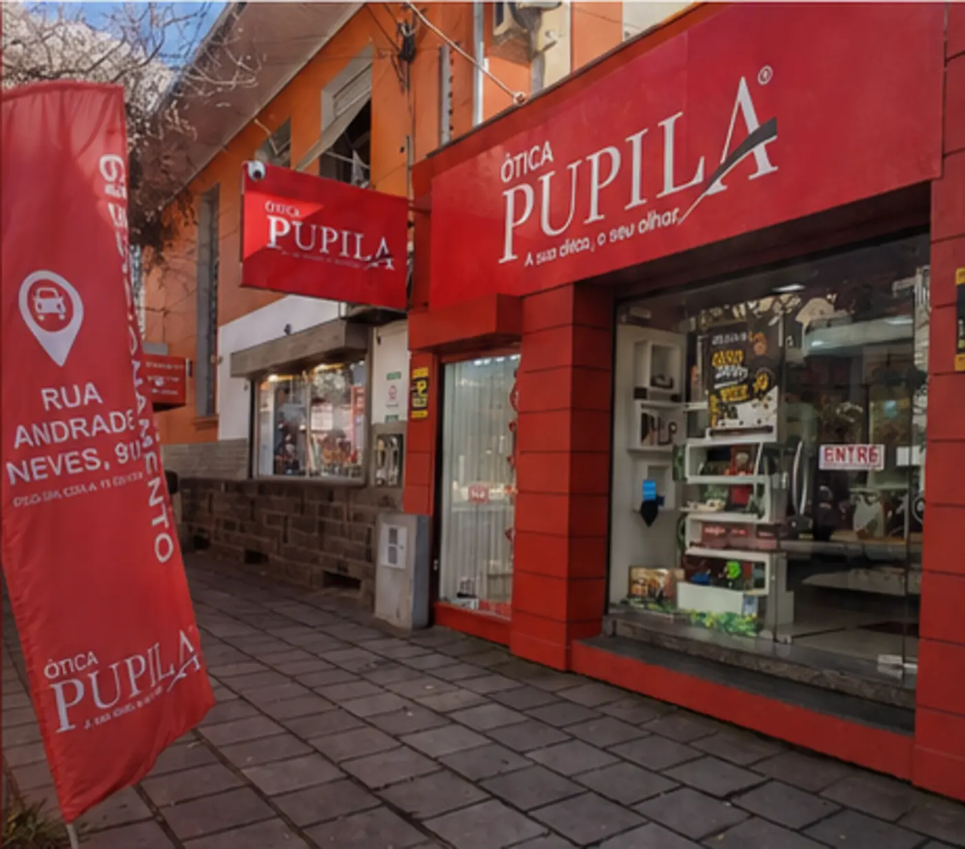 Fachada da Ótica Pupila São Pelegrino em Caxias do Sul